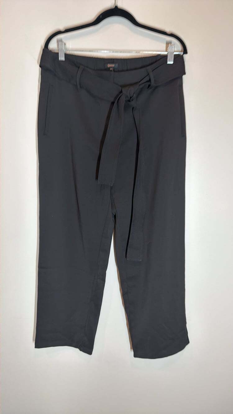 Quince Black Belted Straight Leg Pants Size 14